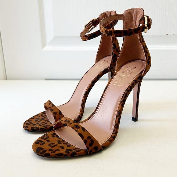 Topshop Leopard Print Stiletto Heels Ankle Strap Brown and Black Size 7.5 UNWORN - Picture 5 of 15